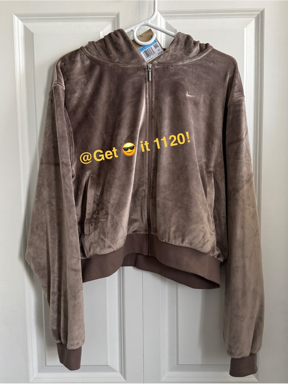 Bundle Nike Chill Knit Women's Velour Full-Zip Hoodie & Velour Trousers Size M - Picture 3 of 16